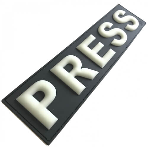Press Presse Patch 29*7 cm Glow in Dark Nachleutend 3D PVC
