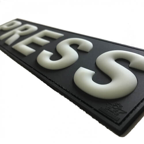 Press Presse Patch 29*7 cm Glow in Dark Nachleutend 3D PVC