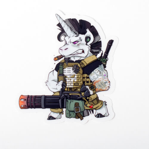 Thunderhoof - Tactical Unicorn Sticker Aufkleber - Mystic Warrior