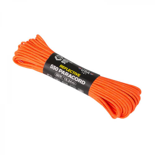 Atwood Rope - 550 Paracord Reflektierend (50ft) - Neon Orange