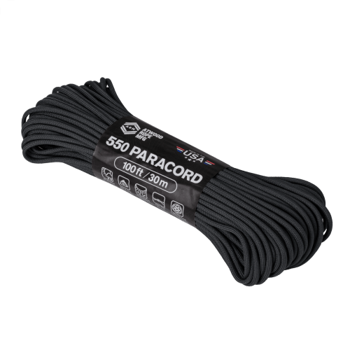 Atwood Rope 100ft 550 Paracord Schwarz